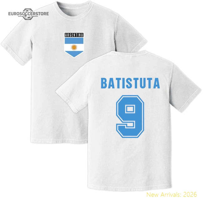 Batistuta Argentina Training Jersey (White)-Football Shirts Shop