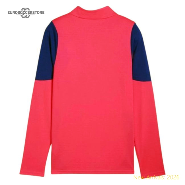 2025-2026 Man City Training 1/4 Zip Top (Fluro Pink) - Kids-Football Shirts Shop