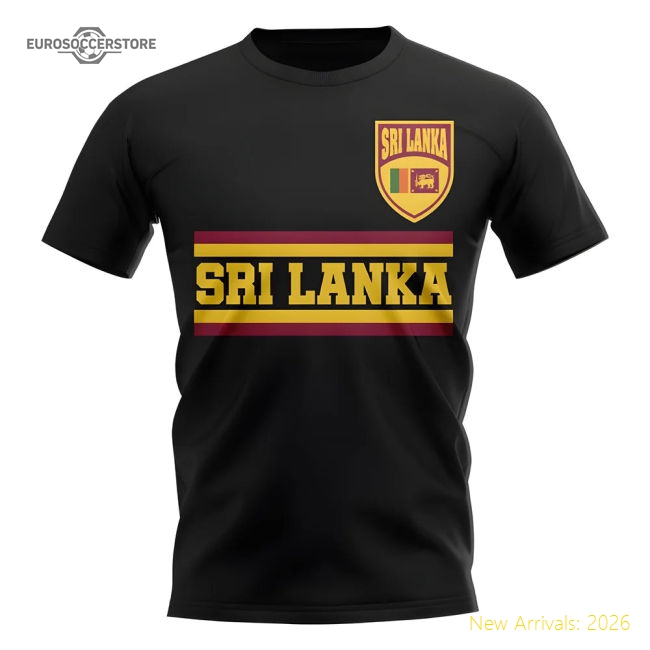 Sri Lanka Core Football Country T-Shirt (Black)-Football Shirts Shop