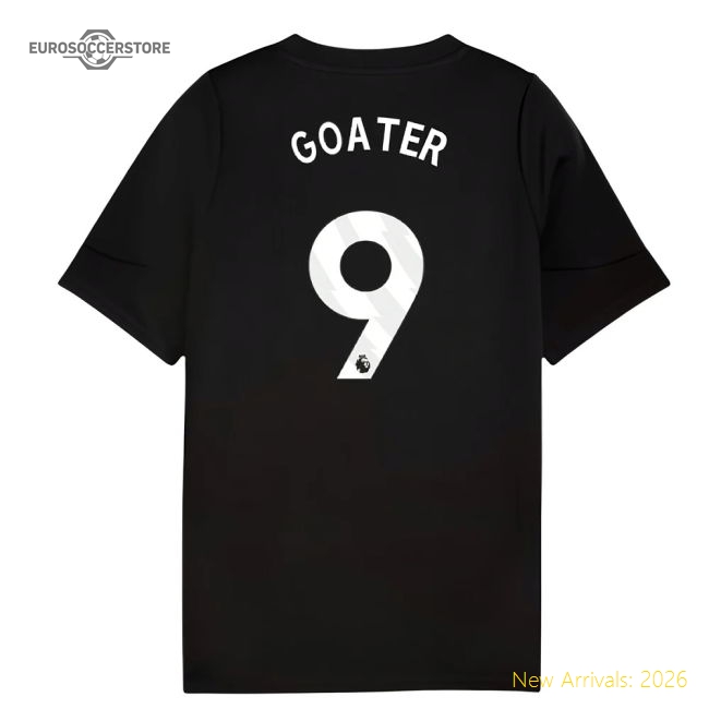 2025-2026 Man City Training Jersey (Black) - Kids (Goater 9)-Football Shirts Shop