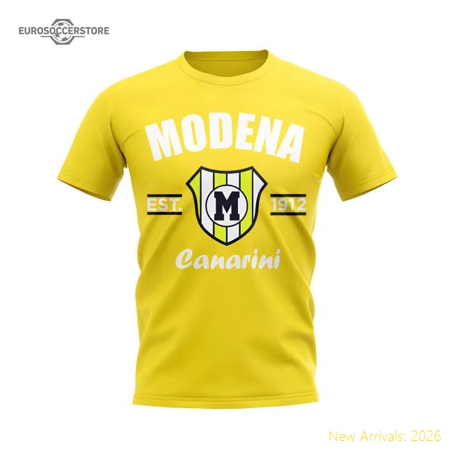 Modena Established Football T-Shirt (Yellow)-Football Shirts Shop