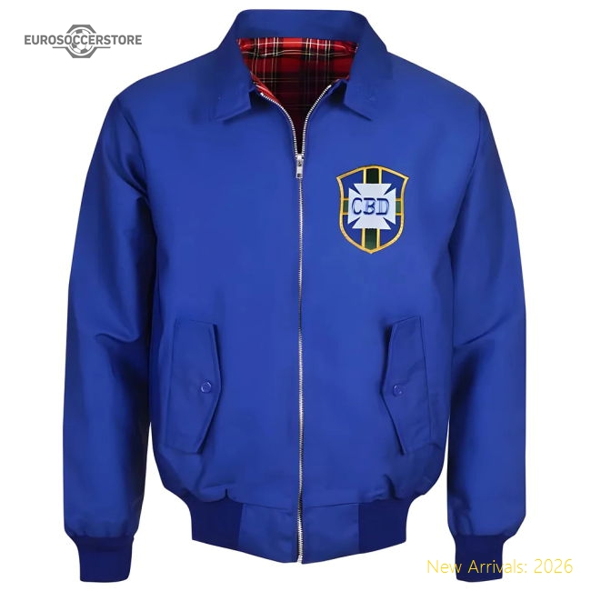 Brazil 1958 Royal Harrington Jacket-Football Shirts Shop