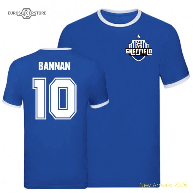Barry Bannan Sheffield Wednesday Ringer Tee (Blue)-Football Shirts Shop
