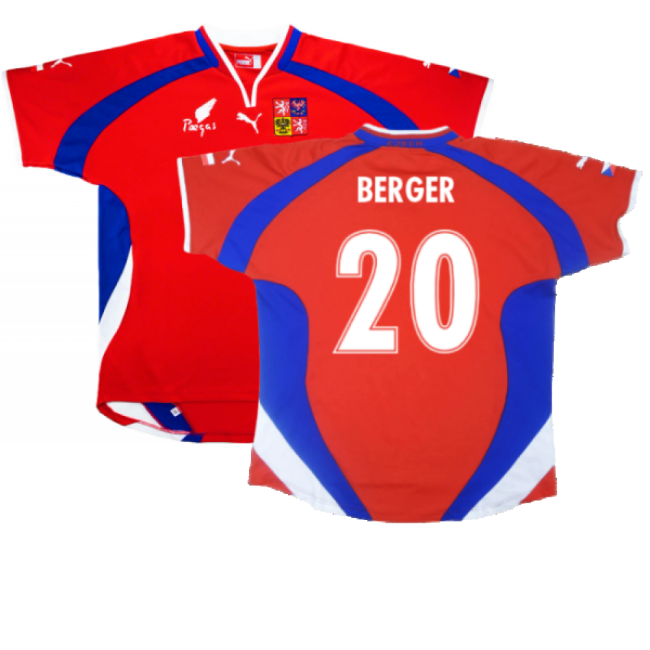 Czech Republic 2000-02 Home Shirt ((Excellent) L) (Berger 20)-Football Shirts Shop