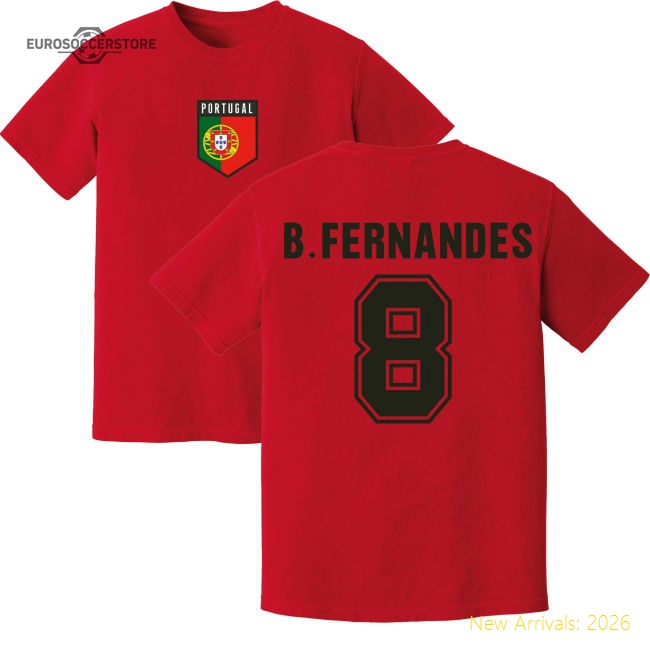 Bruno Fernandes Portugal Training Jersey (Red)-Football Shirts Shop