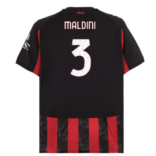 2025-2026 AC Milan Home Shirt (Maldini 3)-Football Shirts Shop