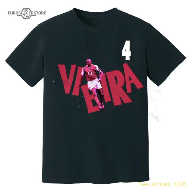 Patrick Vieira Arsenal Premier League Legend T-Shirt (Black)-Football Shirts Shop