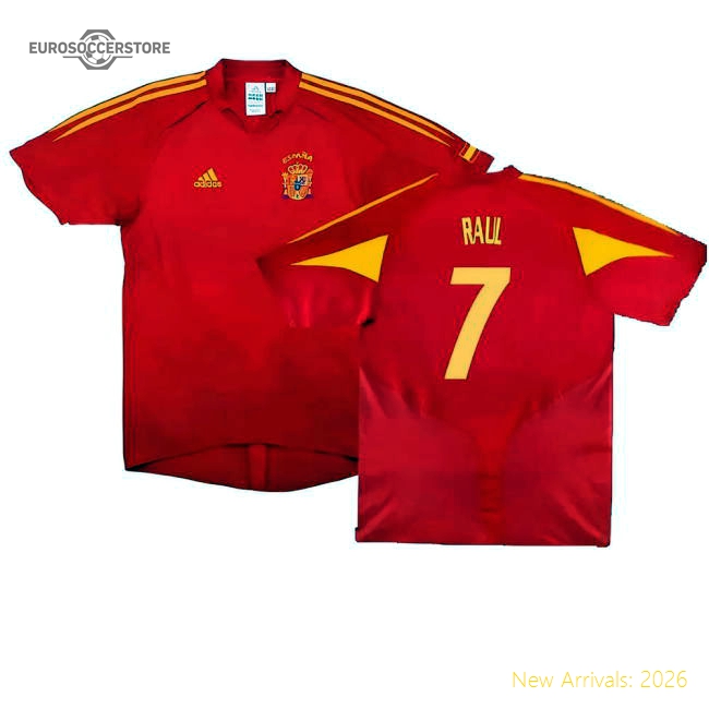 Spain 2004-06 Home Shirt ((Very Good) XL) (Raul 7)-Football Shirts Shop