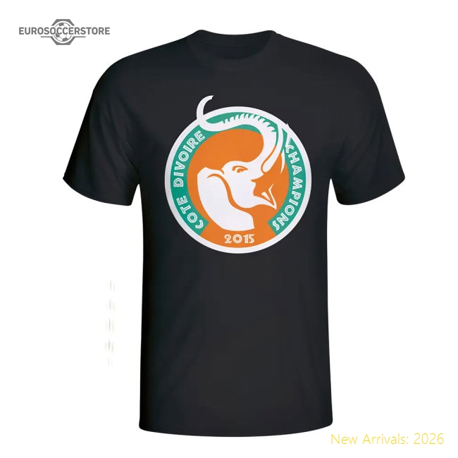 Ivory Coast 2015 African Nation Winners Tee (Black)-Football Shirts Shop