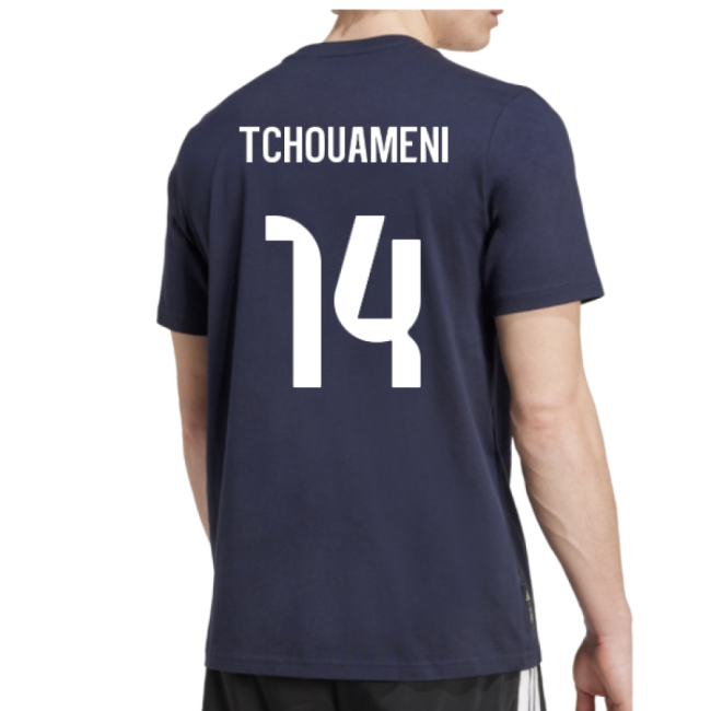 2025-2026 Real Madrid Seasonal Graphic Tee (Legend Ink) (Tchouameni 14)-Football Shirts Shop