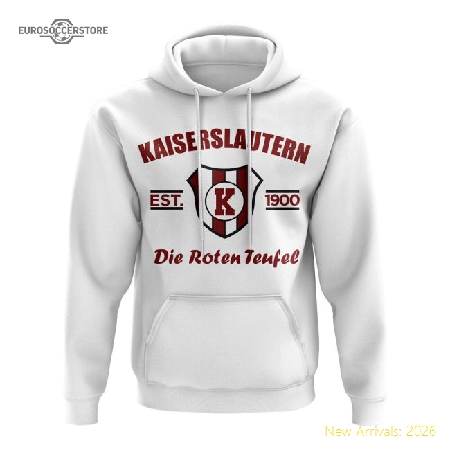 Kaiserslautern Established Football Hoody (White)-Football Shirts Shop