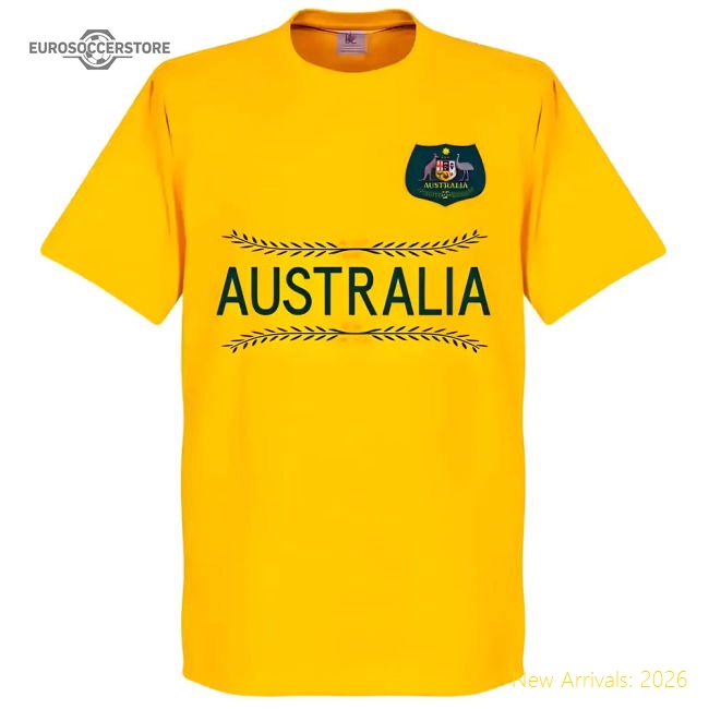 Australia Cahill 4 Team T-Shirt - Yellow-Football Shirts Shop