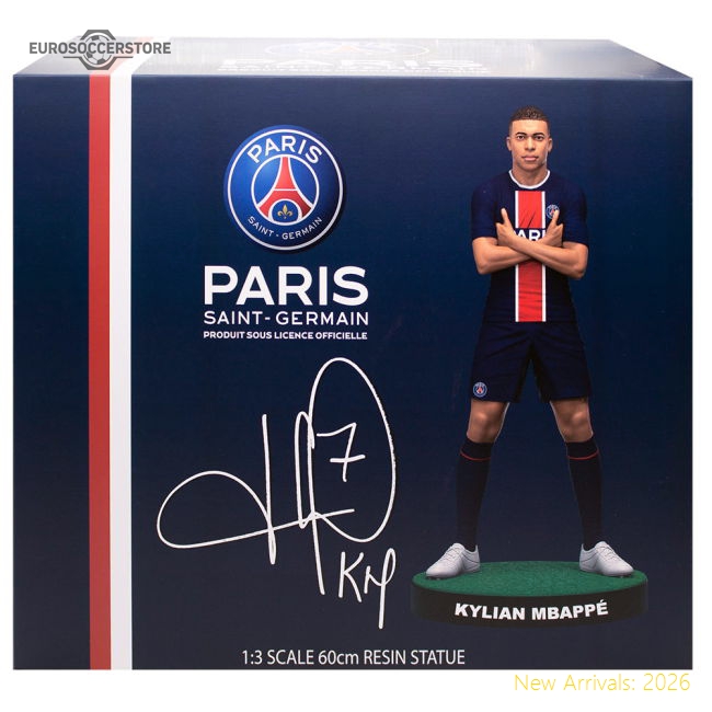 Paris Saint Germain FC Football's Finest Kylian Mbappe Premium 60cm Statue-Football Shirts Shop