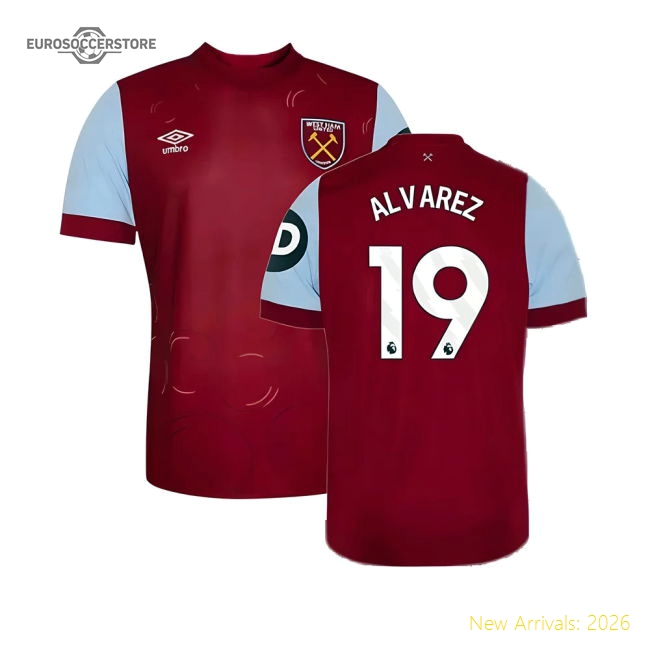 2023-2024 West Ham Home Shirt (Kids) (ALVAREZ 19)-Football Shirts Shop