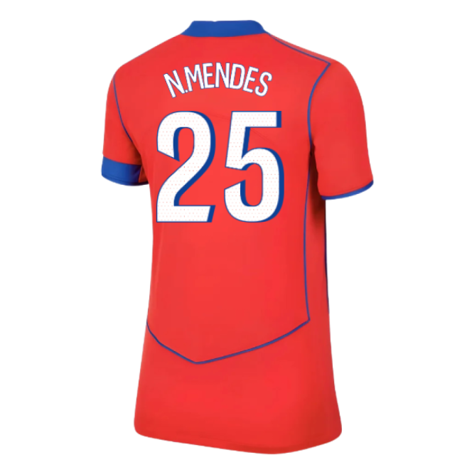 2025-2026 PSG Third Shirt (Womens) (N.Mendes 25)-Football Shirts Shop