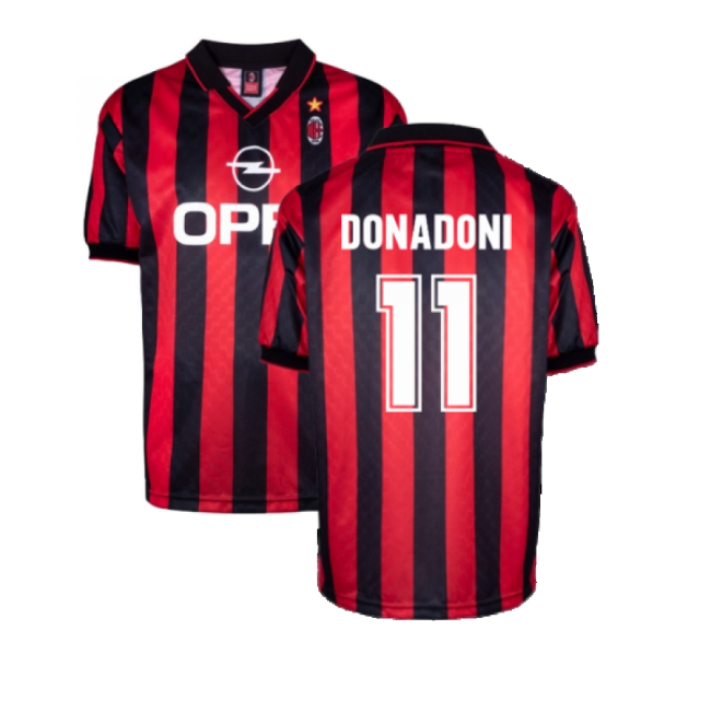 AC Milan 1996 Home Retro Shirt (Donadoni 11)-Football Shirts Shop