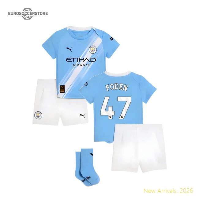 2025-2026 Man City Home Baby Kit (Foden 47)-Football Shirts Shop