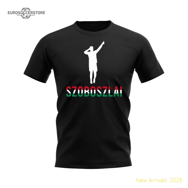 Dominik Szoboszlai Hungary Silhouette T-shirt (Black)-Football Shirts Shop