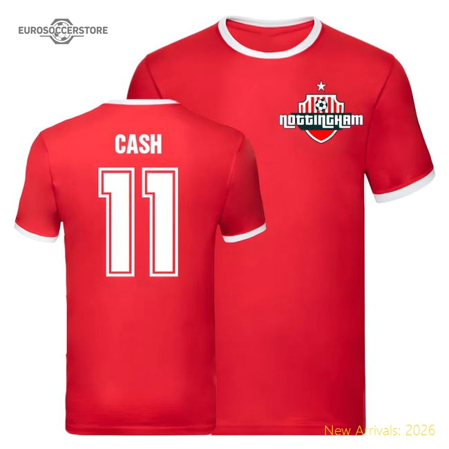 Matty Cash Nottingham Forest Ringer Tee (Red)-Football Shirts Shop