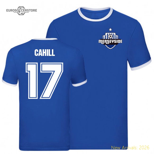 Tim Cahill Everton Ringer Tee (Blue)-Football Shirts Shop