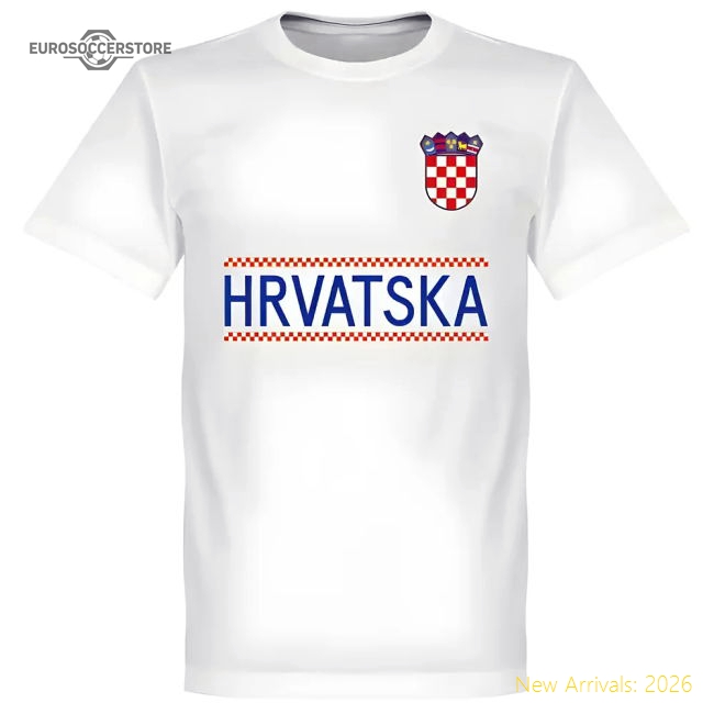 Croatia Ivan Perisic 4 Team T-Shirt - White-Football Shirts Shop