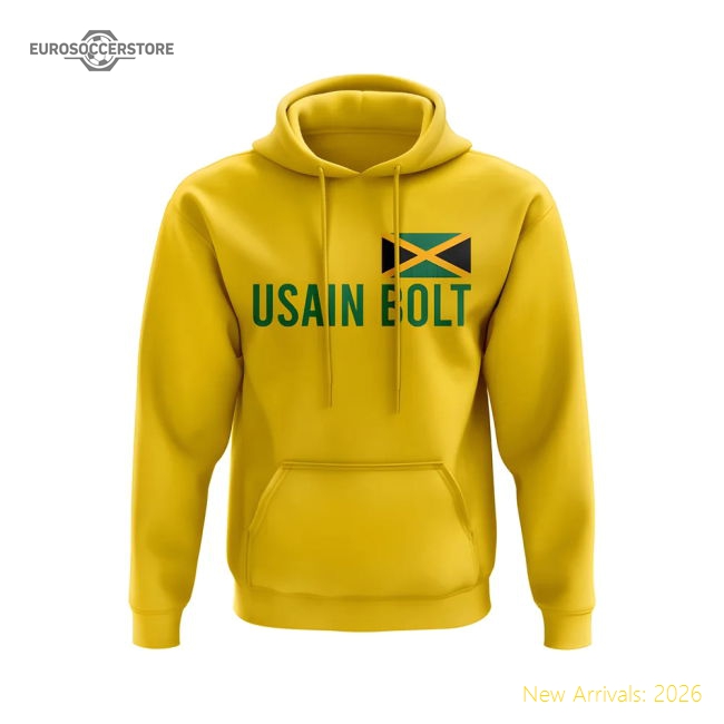 Usain Bolt Jamaica Name Hoody (Yellow)-Football Shirts Shop