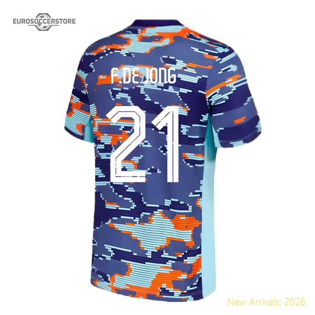 2024-2025 Netherlands Academy Pro Pre-Match Shirt (Blue) (F.De Jong 21)-Football Shirts Shop