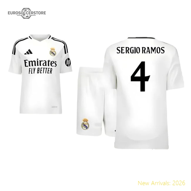 2024-2025 Real Madrid Home Youth Kit (Sergio Ramos 4)-Football Shirts Shop