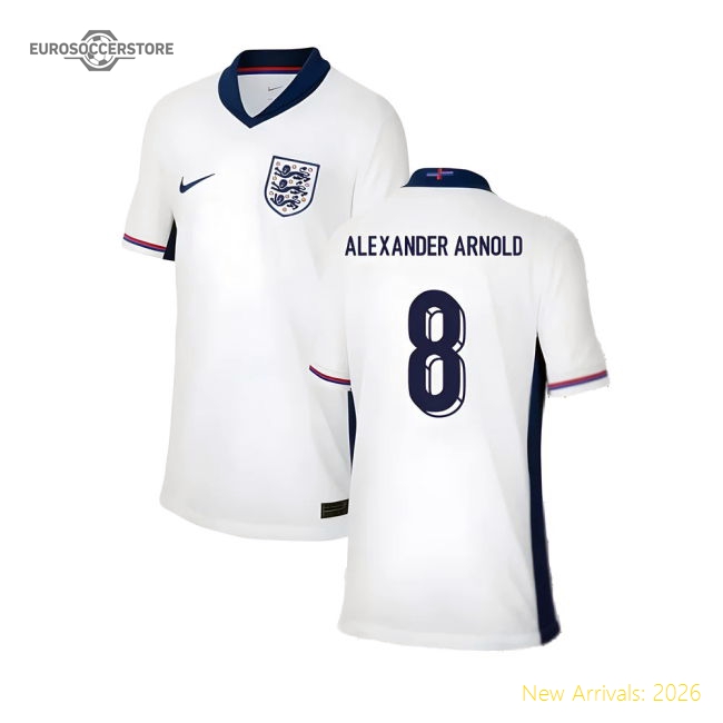 2024-2025 England Home Shirt (Kids) (Alexander Arnold 8)-Football Shirts Shop