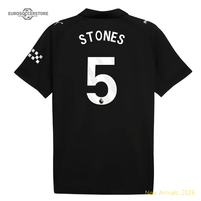 2025-2026 Man City Away Shirt (Stones 5)-Football Shirts Shop