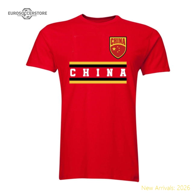 China Core Football Country T-Shirt (Red)-Football Shirts Shop