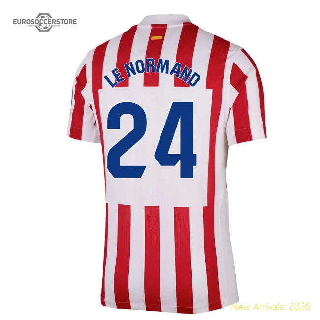 2025-2026 Atletico Madrid Home Authentic Shirt (Le Normand 24)-Football Shirts Shop