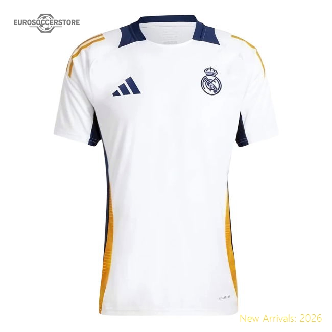 2024-2025 Real Madrid Training Tee (White) (Mbappe 9)-Football Shirts Shop