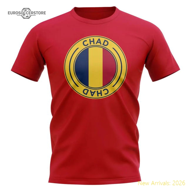 Chad Football Badge T-Shirt (Red)-Football Shirts Shop
