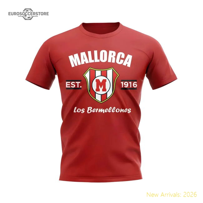 Mallorca Established Football T-Shirt (Red)-Football Shirts Shop