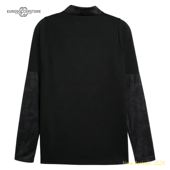 2025-2026 AC Milan Training 1/4 Zip Top (Black)-Football Shirts Shop