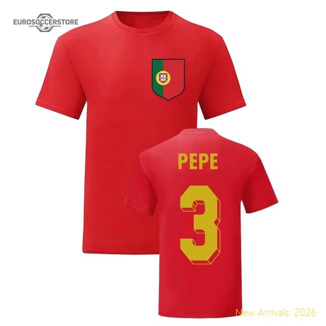 Pepe Portugal National Hero Tee (Red)-Football Shirts Shop