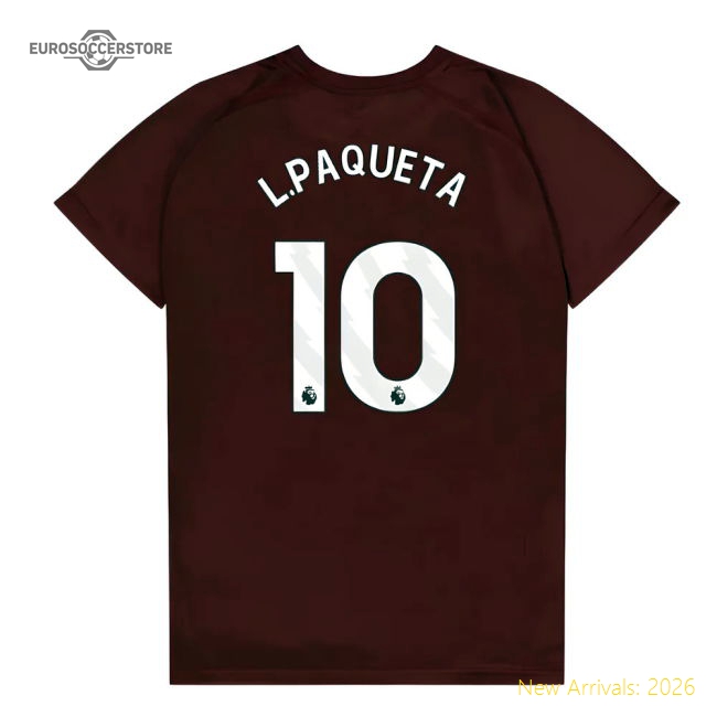 West Ham United Poly T-Shirt (Claret/Blue) - Kids (L.Paqueta 10)-Football Shirts Shop