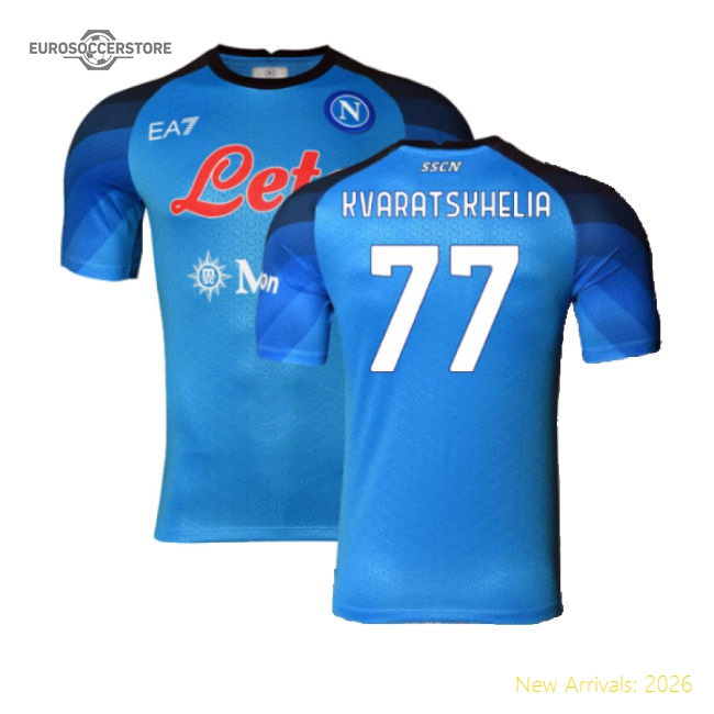 Napoli 2022-23 Player Issue Home Shirt (3XL) (Kvaratskhelia 77) (Excellent)-Football Shirts Shop