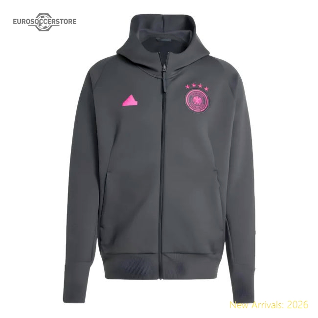 2024-2025 Germany Travel Full Zip Hoody (Carbon)-Football Shirts Shop