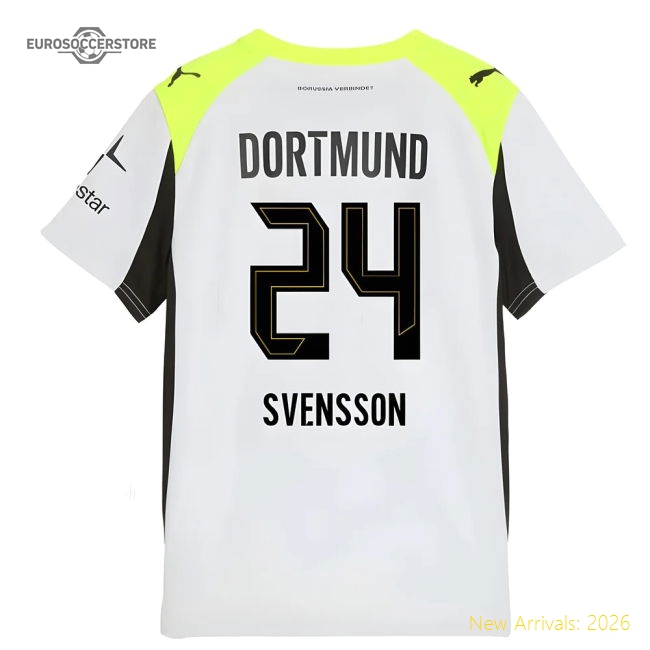 2025-2026 Borussia Dortmund Away Shirt (Kids) (Svensson 24)-Football Shirts Shop