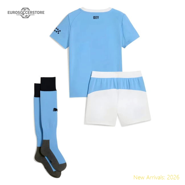 2025-2026 Man City Home Mini Kit (Haaland 9)-Football Shirts Shop
