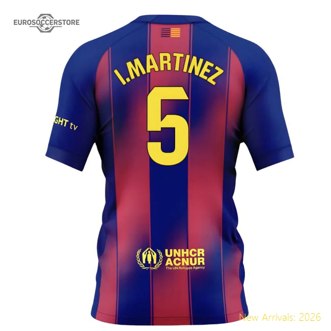 2025-2026 Barcelona Home Shirt (Kids) (I.Martinez 5)-Football Shirts Shop
