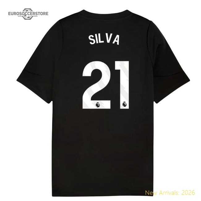 2025-2026 Man City Training Jersey (Black) - Kids (Silva 21)-Football Shirts Shop