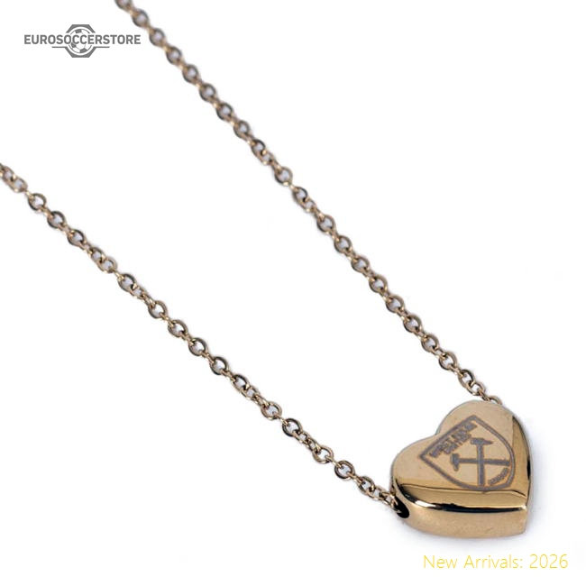 West Ham United FC Gold Plated Heart Necklace-Football Shirts Shop