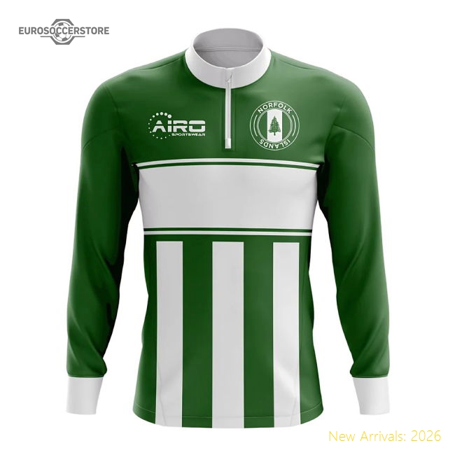Norfolk Islands Concept Football Half Zip Midlayer Top (Green-White)-Football Shirts Shop