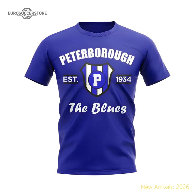 Peterborough Established Football T-Shirt (Blue)-Football Shirts Shop