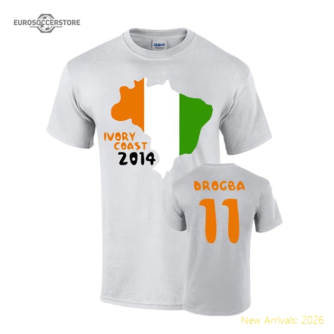 Ivory Coast 2014 Country Flag T-shirt (drogba 11)-Football Shirts Shop