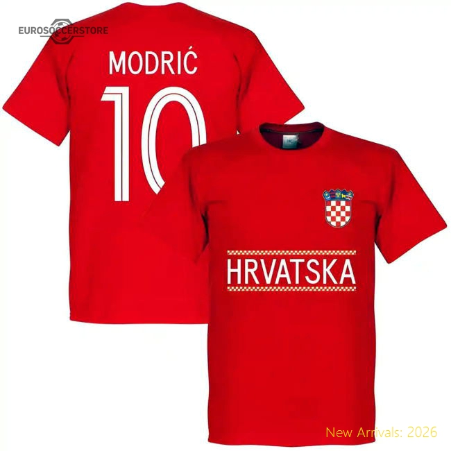 Croatia Modric 10 Team T-Shirt - Red-Football Shirts Shop