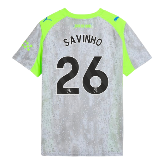 2025-2026 Man City Third Shirt (Kids) (Savinho 26)-Football Shirts Shop